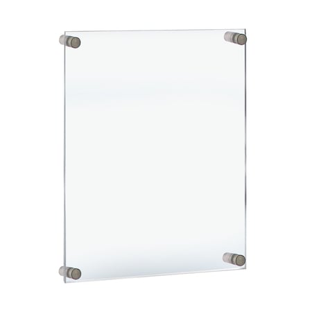 Azar Displays Floating Acrylic Wall Frame, Silver, Holds 18" x 24", Overall 22" x 28" 105524